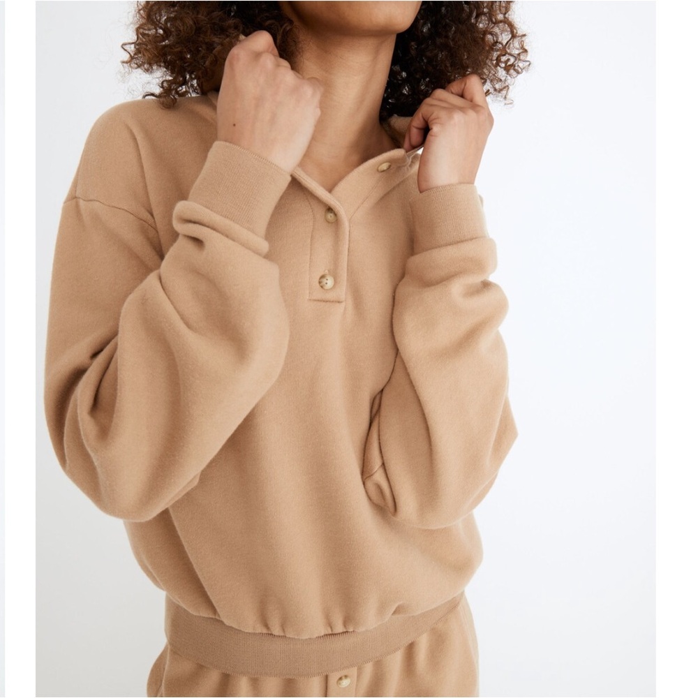 Madewell Donni Vintage Fleece Polo Sweatshirt